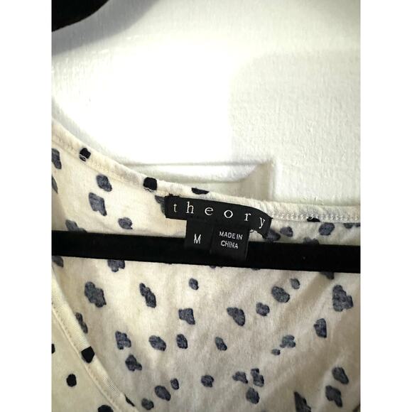 THEORY Silk Cotton Blend Dalmatian Speckled Tank Top - Sz Medium - Picture 2 of 5